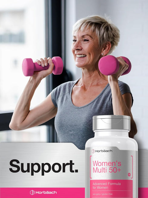 Horbaach Women's Multivitamin 50 Plus, 60 Coated Caplets, Advanced Vitamin Formula