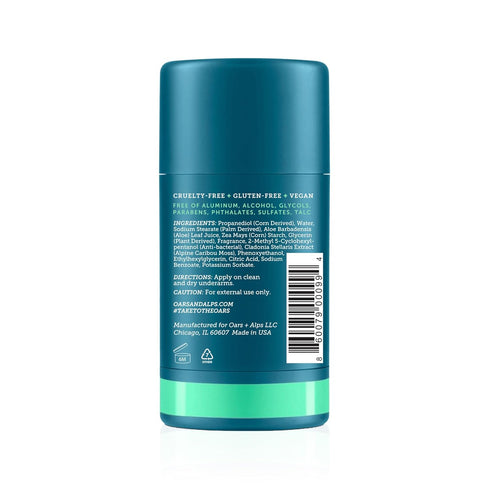 Oars + Alps Aluminum Free Deodorant for Men and Women, Vegan Eucalyptus Spearmint, 1 Pack, 2.6 Oz