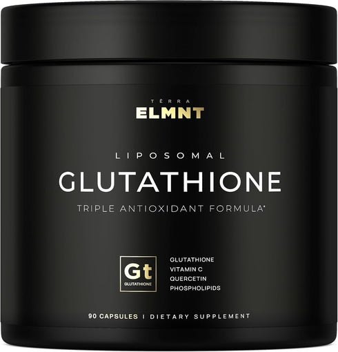ELMNT 2150mg Liposomal Glutathione Supplement with Vitamin C, Quercetin & 1000mg Reduced L Glutathione - 90 Pills