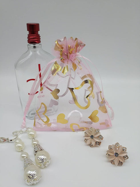 Stratalife 100PCS Organza Bags - Small Sheer Drawstring Bags 4x6 for Jewelry, Party Favors, Wedding Return Gifts