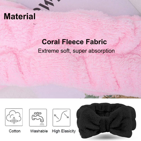 LADES Terry Cloth Facial Headband for Face Washing, Skin Care, Makeup