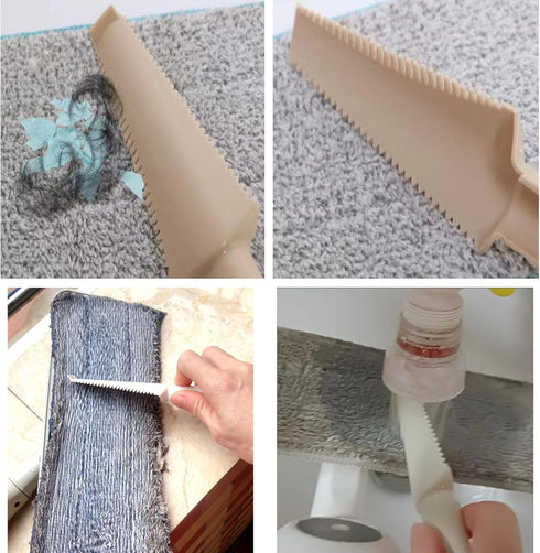 NentMent 5 Pack Flat Mop Cleaning Scraper Microfiber Pads Brush Cleaner Heavy Duty Hair Removal Tool Attachment for Wet
