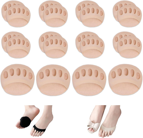 SooGree 10 Pairs Metatarsal Pads Ball of Foot Cushions for Women Heels, Honeycomb
