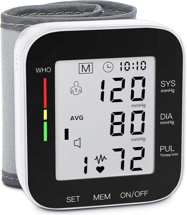 MMIZOO Wrist Blood Pressure Monitor Bp Monitor Large LCD Display Blood Pressure