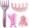 sepwonp 4 Pcs All-in-One Head Massager Set: Scalp Comb, Gua Sha, Octopus &