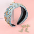 Western Cowgirl Headband Accessories for Women, Jeweled Crystal Knotted Headband for Cowboy Boot Hat