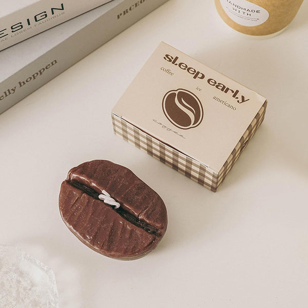 T-shin Coffee Bean Shaped Scented Candle,80G Handmade Lovely Coffee Aroma Soy Wax Decorative