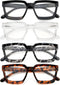 Eyekepper 4 Pack Reading Glasses for Women - Oversize Frame Ladies Readers