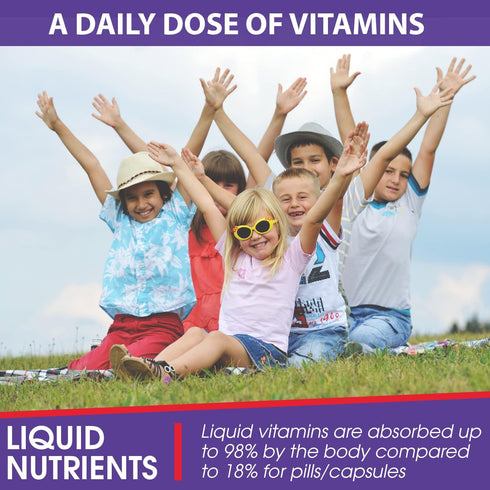 Buried Treasure Children's Daily Multi Liquid Multivitamin & Minerals Vegan Supplement for Kids, 16 oz