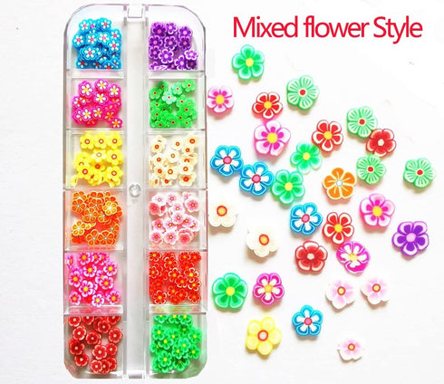 2 Boxes Fruit Flower Slices Nail Art Slices - 3D Polymer Clay Mini Slices for DIY Crafts