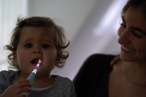 Papablic BabyHandy 2-Stage Sonic Electric Toothbrush for Babies & Toddlers, Ages 0-3 Years