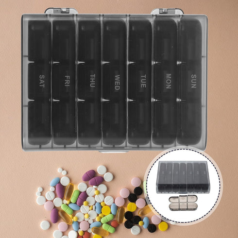 TOPPERFUN 21 Portable Medicine Organizer Box Compartments Weekly Pill Organizer Travel Compact Medicine Storage Case
