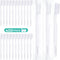 400 Pack Disposable Toothbrushes - Individually Wrapped Hard Bristle Adult Toothbrushes for Travel, Single Use (White)