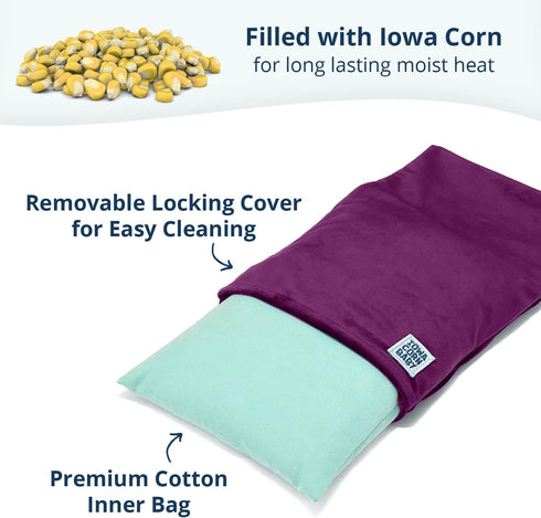 Microwave Heating Pad with Removable Cover - Portable Heating Pad for Back Pain Relief, 10" x 7"