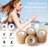 JIAKAI 6pc-1 Inch Wide Skin Colour Elastic Self- Adhesive Bandage Finger Tape,Wrap Bandages, for Wrist and Ankle