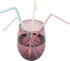 Items 4U! 125 Flex Straws in Assorted Colors with Stripe Design