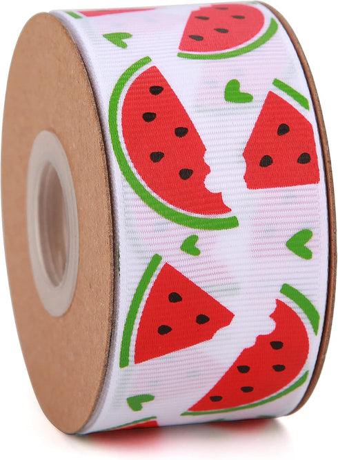 Watermelon Satin Craft Ribbon 40 Yards Red Green Black Fruit Printed Themed Decorative Ribbons for Gift Wrapping DIY Bows Bridal Shower Birthday Summer Party Decorations(Watermelon) by Meseey