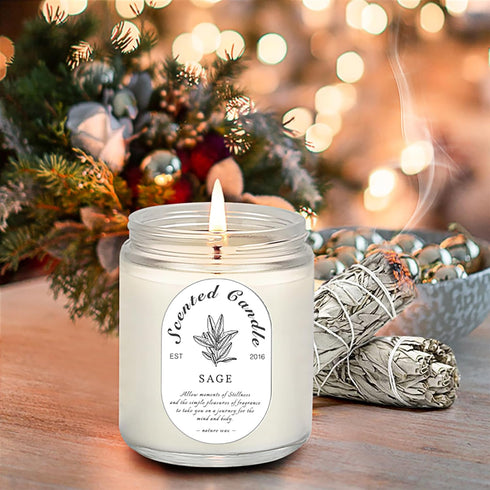 Set, 4 Pack Scented Candle Gift Soy Wax Scented Candles for Home Lavender, Sage & Ponderosa Pine Aromatherapy Candles