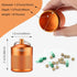 Keychain Pill Organizer, Waterproof Aluminum Container for Outdoor Travel Camping, Size: 1.6 x 1.6 x 2 in (Orange)
