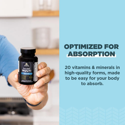 Ancient Nutrition Multivitamin for Men, Ancient Multi Men's 40+ Once Daily Vitamin Supplement, 90 ct, Supports Immune