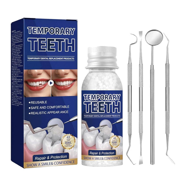 WALEJUC Tooth Repair Kit, Moldable Tooth Filling Repair Kit with 4 Dental Tool,