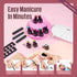 MEFA 19 Pcs Gel Nail Polish Kit with UV Light, 12 Colors Burgundy Red and Champagne Gold Glitter for DIY Nails