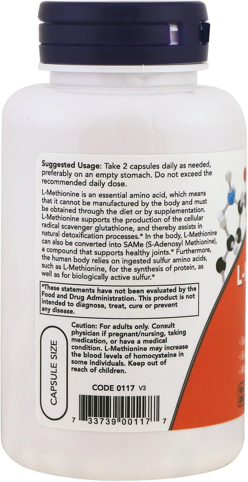 NOW Foods L-Methionine 500 mg - 100 Caps