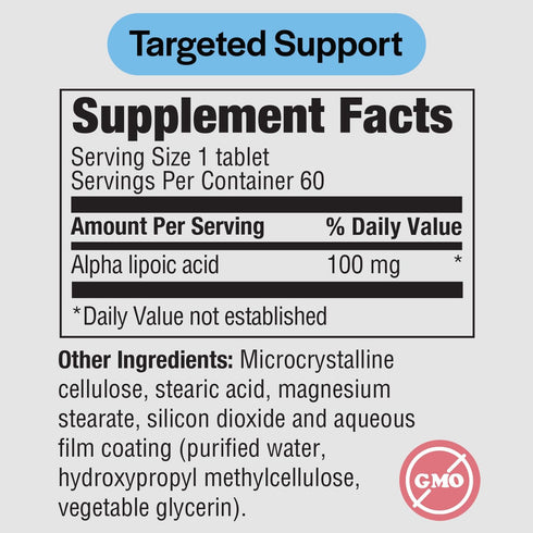 PureFormulas Alpha Lipoic Acid 100 mg ALA Supplement for Liver Support, Antioxidants, Nerve, & Cardiovascular Health Acido Alfa Lipoico 100mg Neuropathy Supplement Non-GMO 60 Tablets