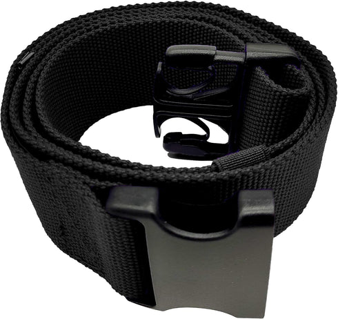 Gait Belt with Plastic Buckle by LiftAid - Transfer and Walking Aid with Belt Loop Holder, 60"L x 2"W (Black)