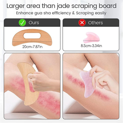 MObyat 1Pcs Wood Therapy Massage Gua Sha Tool Lymphatic Drainage Massager Grip Scraping Board Anti Cellulite for Body