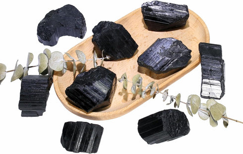 Black Tourmaline Crystals, Bulk Crystals and Healing Stones, Raw Crystals for Decoration, Wicca, Reiki, Chakra (1LB)