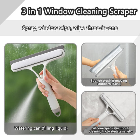 Kit,2026 3 1 XANGNIER Window Cleaner Tool in Window Cleaning Scraper with Spray,Thickened Magic Cleaning Cloth,Window