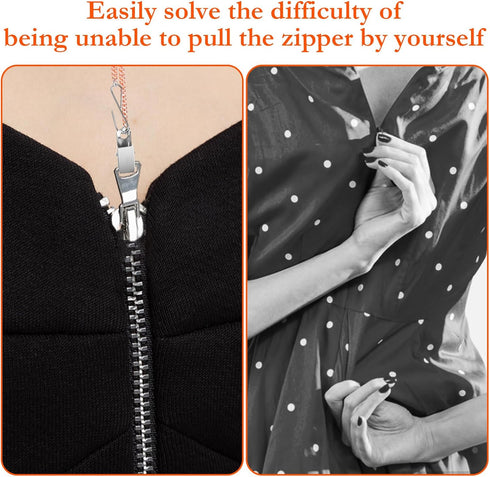 XLIUAX Zipper Helper for Dress and Boots, Zipper Puller Zip with Hook and Clip Zipping Up Down Dress Yourself Clothing