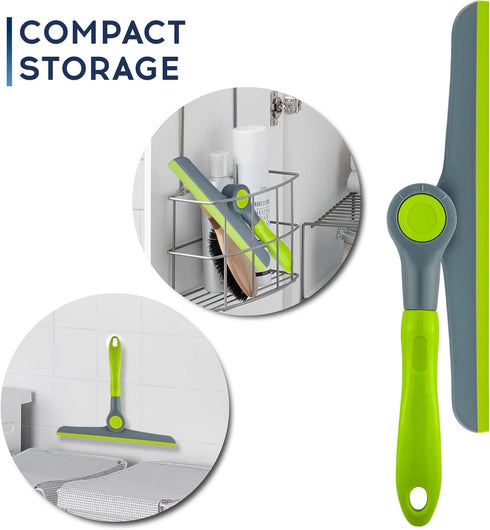 DSV Standard Shower Squeegee for Glass Doors, 10" Blade, Mini Window Squeegee for Home, Car, All-Purpose Cleaner Tool