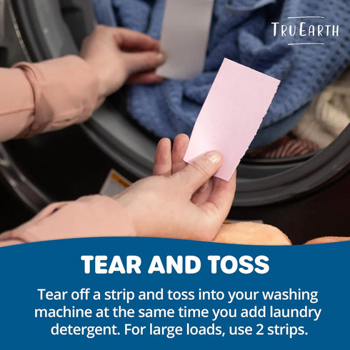 Tru Earth Fabric Softener Strips for Washing Machine, Fresh Linen Scent Booster, Alternative to Liquid and Pods, Up to