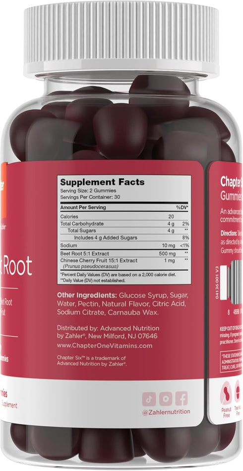 Zahler Beet Root Gummies with Cherry Fruit Extract - 500mg Beet Gummies for Adults - Dark Cherry Flavor - Supports Blood & Nitric Oxide Flow - Vegetarian Kosher Non GMO Beetroot Gummies - 60 Count