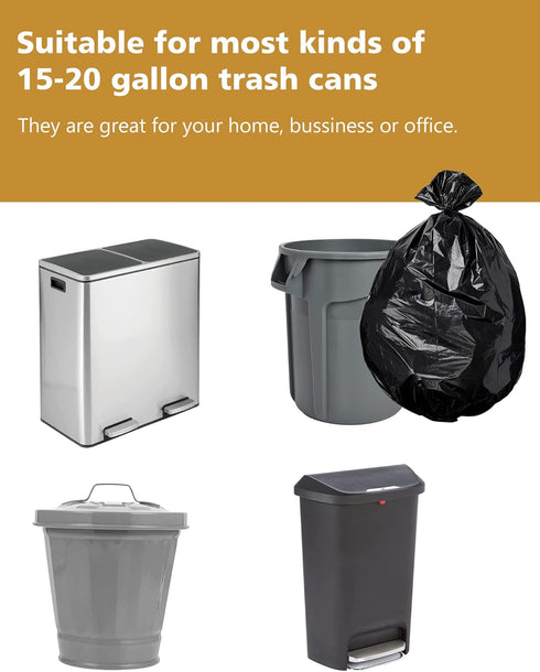 AYOTEE 16-20 Gallon Unscented Trash Bags, 50 Count Bulk (30"x36") Tall Kitchen, Big Black Industrial Quality Bags