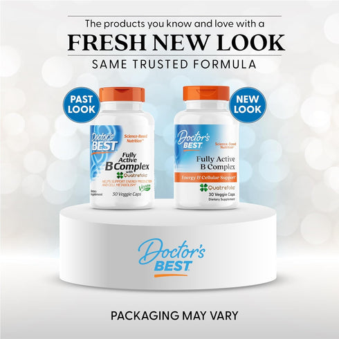 Doctors Best Fully Active B Complex, Energy & Cellular Support, 30 Veggie Caps