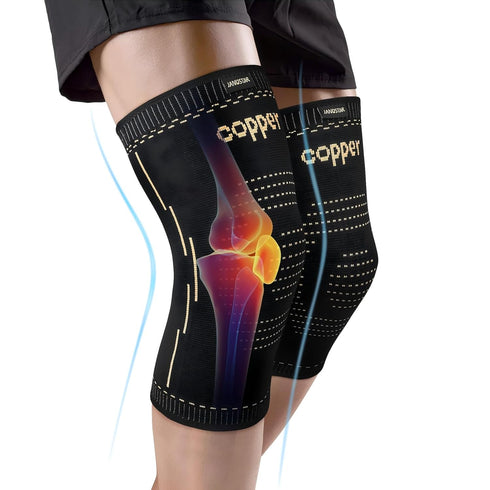 Janustar Copper Knee Braces for Men & Women Knee Compression Sleeves for Pain