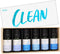 MitFlor Clean Fragrance Oil Set - Scented Essential Oils for Diffusers and Soap Candle Making - 6 x 10ml.