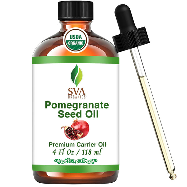 SVA Pomegranate Seed Organic - 4 Fl Oz – 100% Natural Cold Pressed Oil for Face, Skin, Hair Care