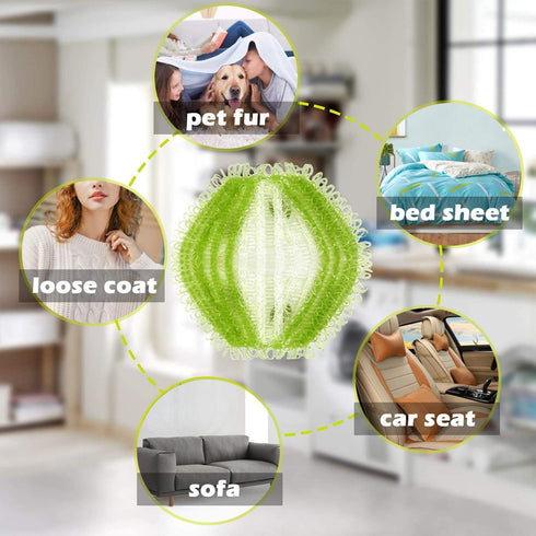 Pet Hair Remover for Laundry, 12 PCS Reusable Lint Catcher, Washing Machine Hair Catcher, Dryer Balls for Dog Cat Fur