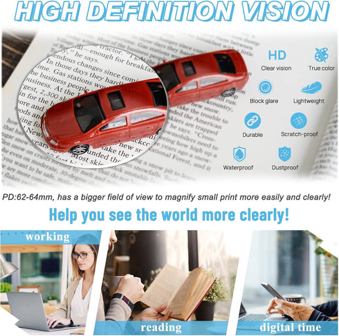 MARE AZZURO Women's Reading Glasses, 3.0 Round Reader +3.00 for Female with Spring Hinge