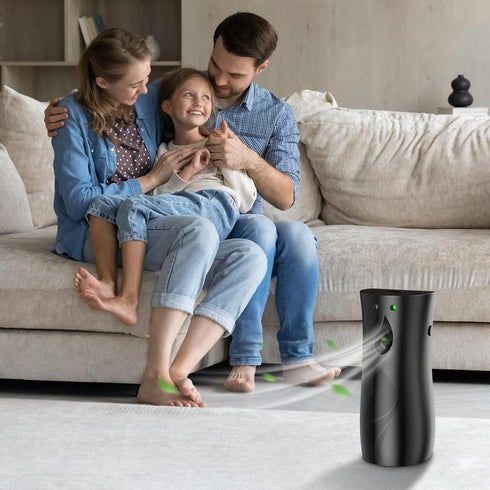 Automatic Air Freshener Spray Dispenser, Wall/Standing, Battery Powered, Remote Control, Black