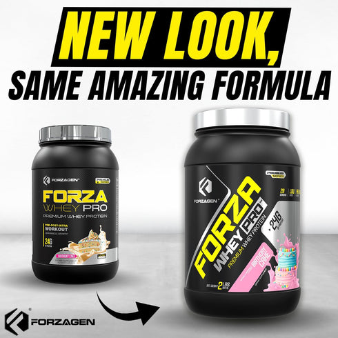Forzagen Whey PRO Low Carb Protein Powder, 24g Protein per Serving, Birthday Cake, 2 lbs. (28 Servings)