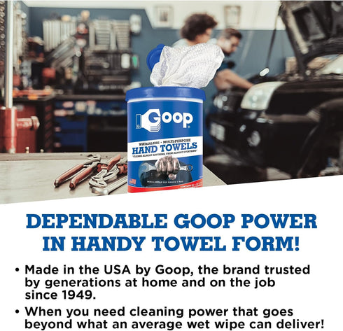 Goop Multi-Purpose Waterless Hand Cleaner Towels - 90 Towels, 10" x 12"