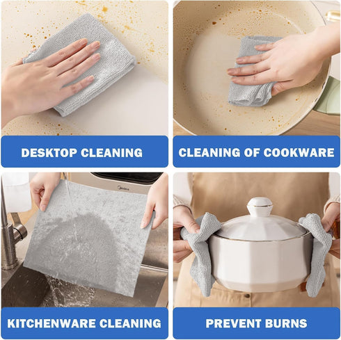 Vnoss 100 Pack 11" 9", Microfiber Cleaning Cloth Roll, Tear Away Reusable Towels, X Ultra Absorbent & Lint Free Cloth