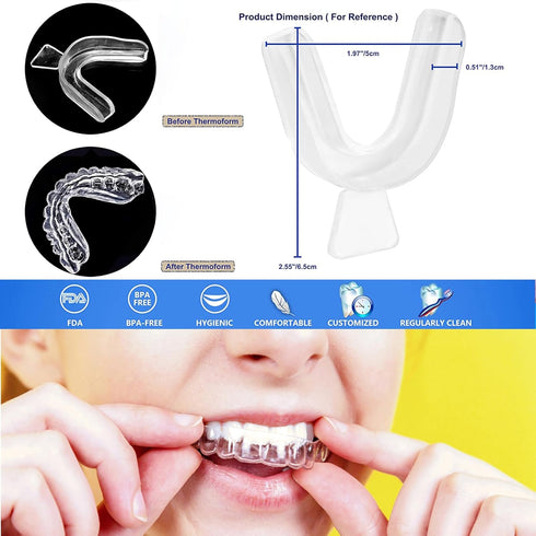 Piullzze 6PCS 2 Teeth Whitening Tray Kit Mouth Trays, Thermoform Moldable Teeth Tray for Whitening & Tooth Boxes, Oral