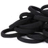 Qarwayoc 50PCS Black Hair Ties, Cotton Seamless Elastic Ponytail Holders, 2 Inch Diameter, No Damage for Thick Hair