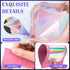 JETMORE 100 PCS Mylar Bags: Pink Holographic Smell Proof Resealable Bags for Small Business, 2.8x3.9in Foil Pouch Bags